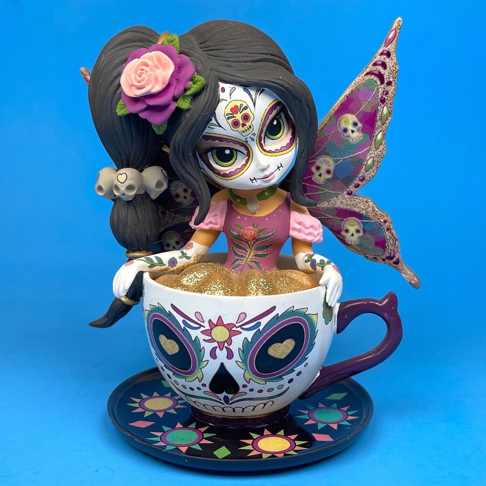 Jasmine Becket-Griffith Calming Camilla Tea Spirits Fairy Figurine Sugar Skull